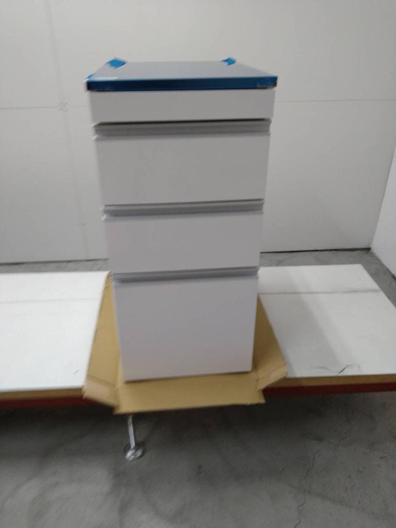 6127 ステンレス天板シンクサイド収納庫3段　幅400