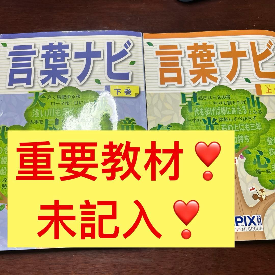 22-20か　重要教材　サピックス　SAPIX 言葉ナビ 上巻・下巻　未記入❣️