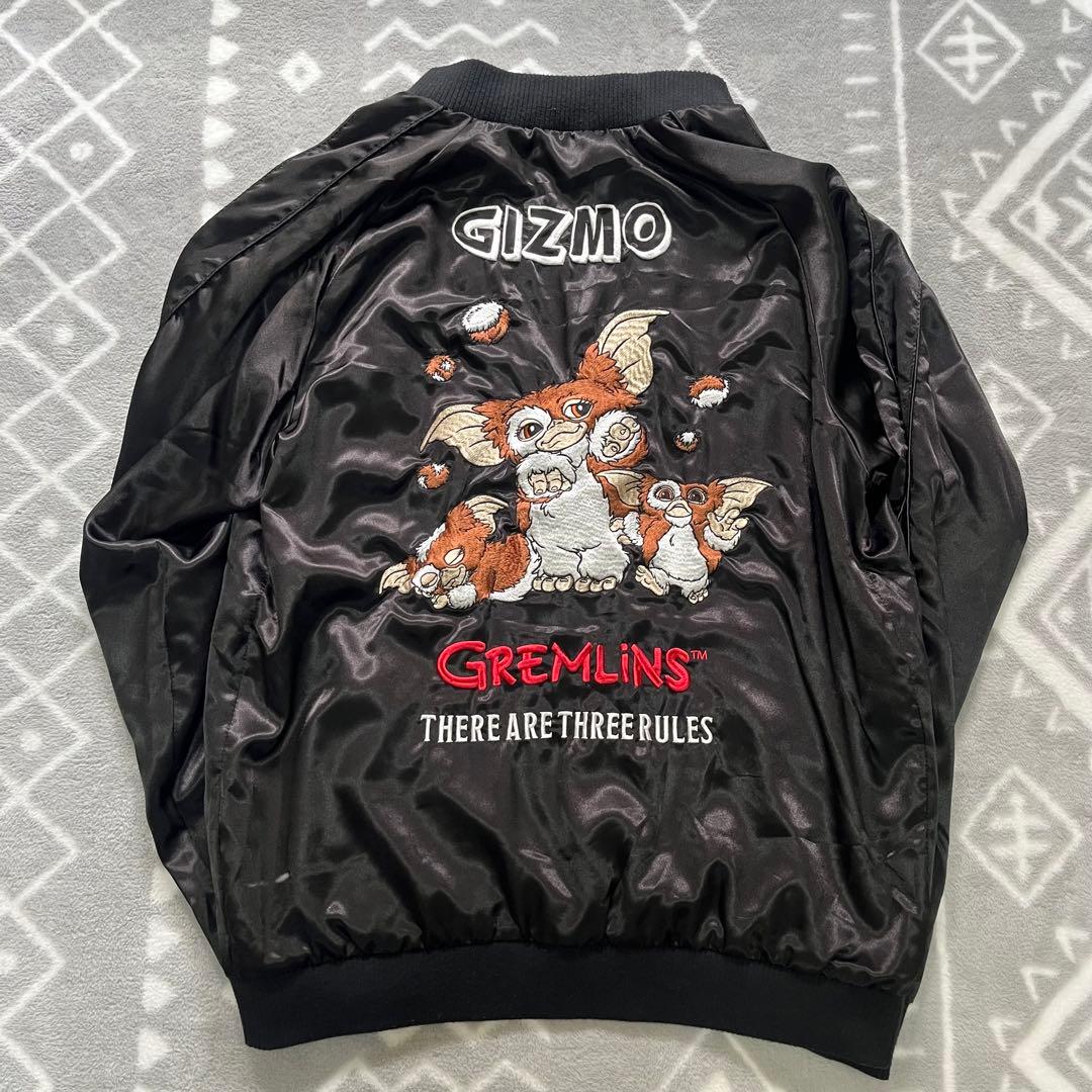GREMLINS刺繍黒サテンジャケット