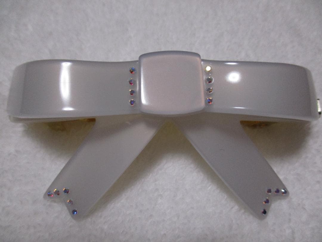 未使用自宅保管 アレクサンドルドゥパリ　リボンバレッタ　ブルー　スワロフスキー