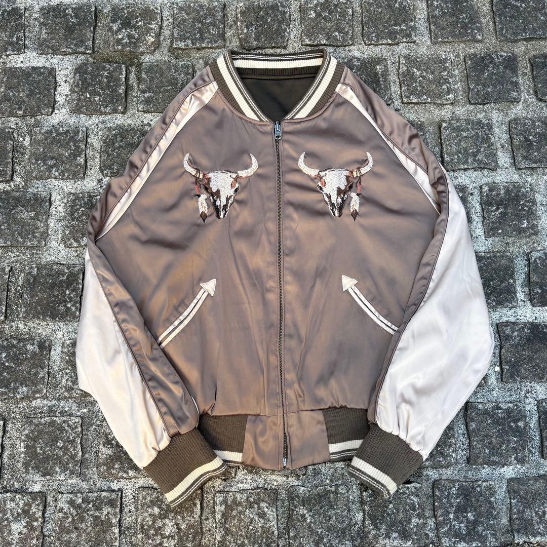 一点物 ヴィンテージゴア リバーシブル 刺繍 スカジャン