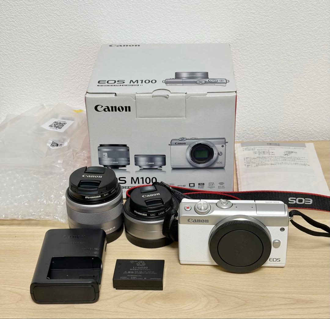 Canon EOS M100 ミラーレス一眼 カメラ レンズ2本セット