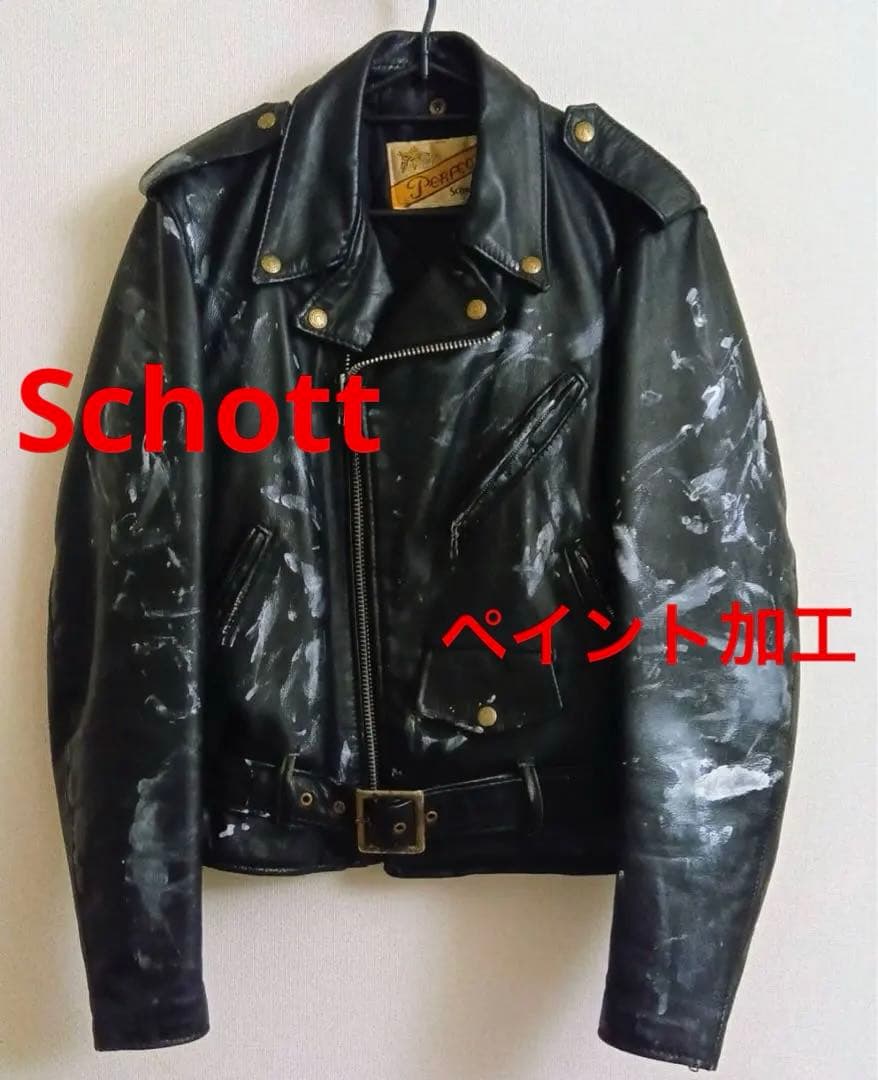 Schott ダブルライダースジャケット38 made in USA