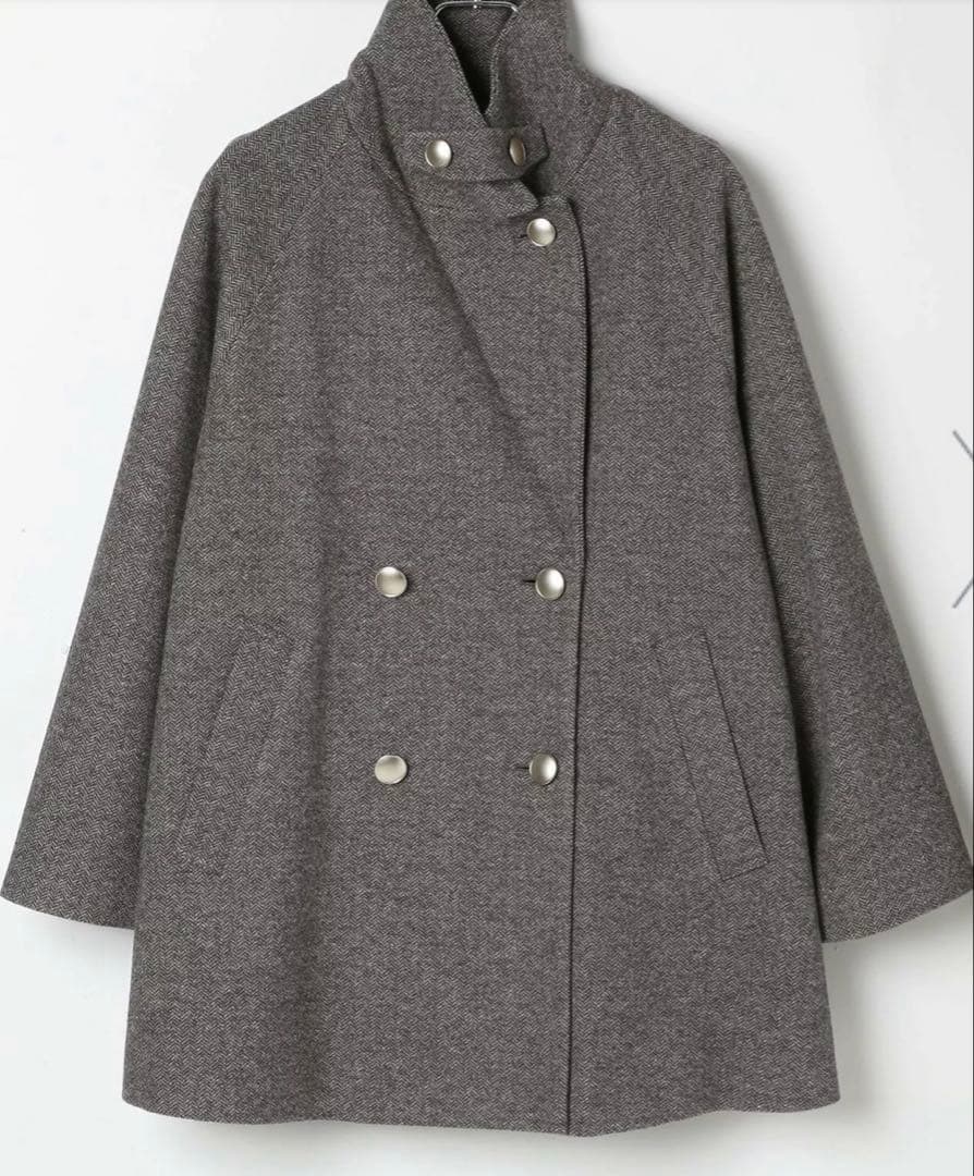 グローバルワーク　軽やかストレッチ襟2WAYミドルコート