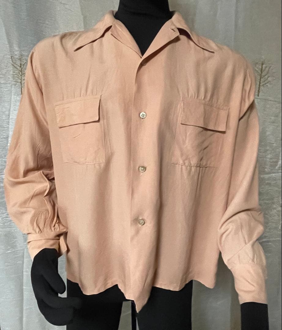 40's Ruggers BVD レーヨンシャツ サーモンピンク