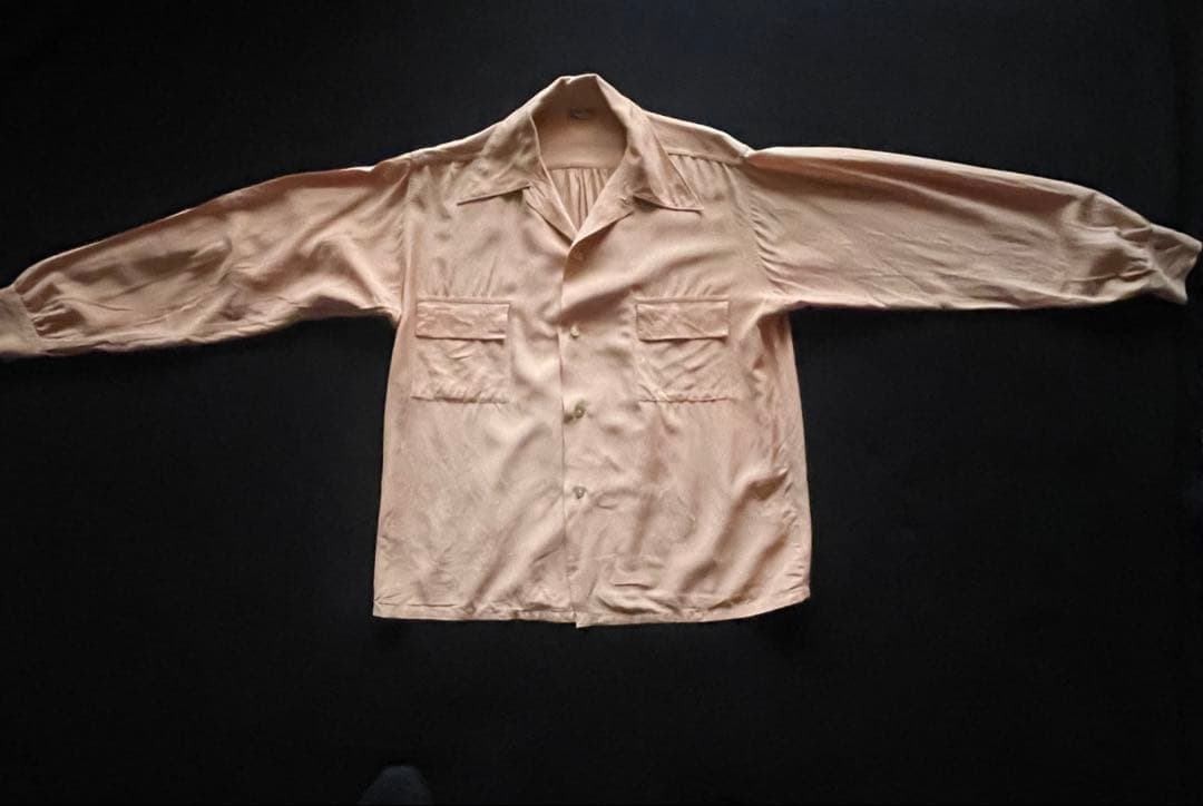 40's Ruggers BVD レーヨンシャツ サーモンピンク