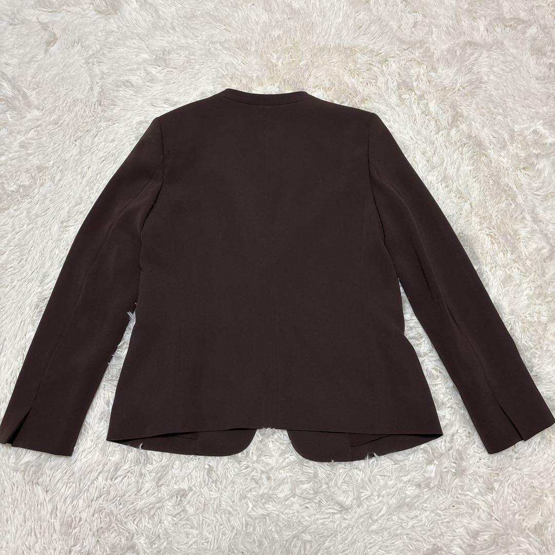 【極美品】プラステ　セットアップ　ノーカラー　トリアセブレンド　ブラウン　L