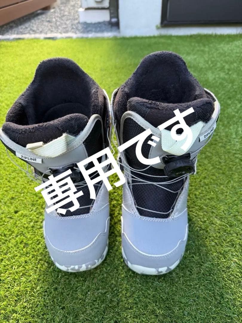 子供キッズ Burton ジップライン BOAスノーボードブーツ グレー22cm