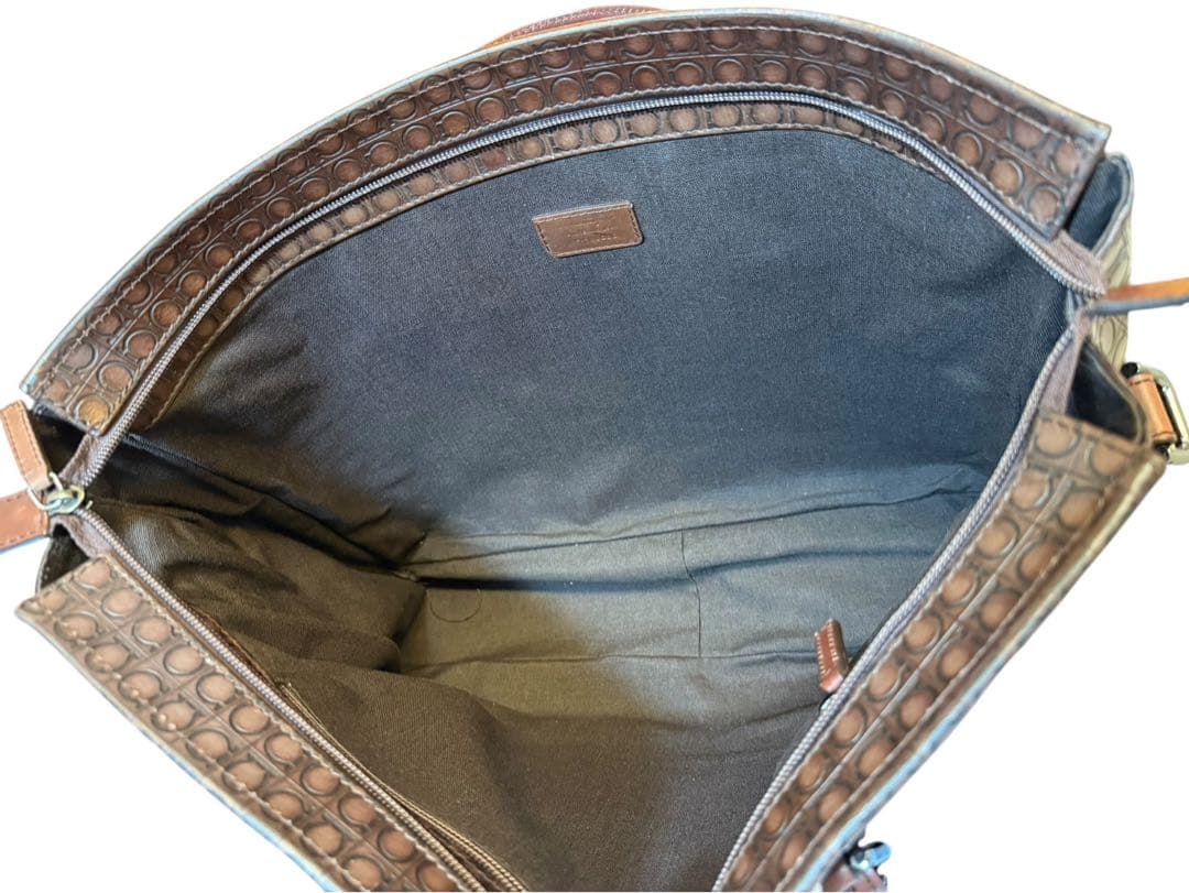 サルヴァトーレ フェラガモ ガンチーニ トートバッグ ブラウン