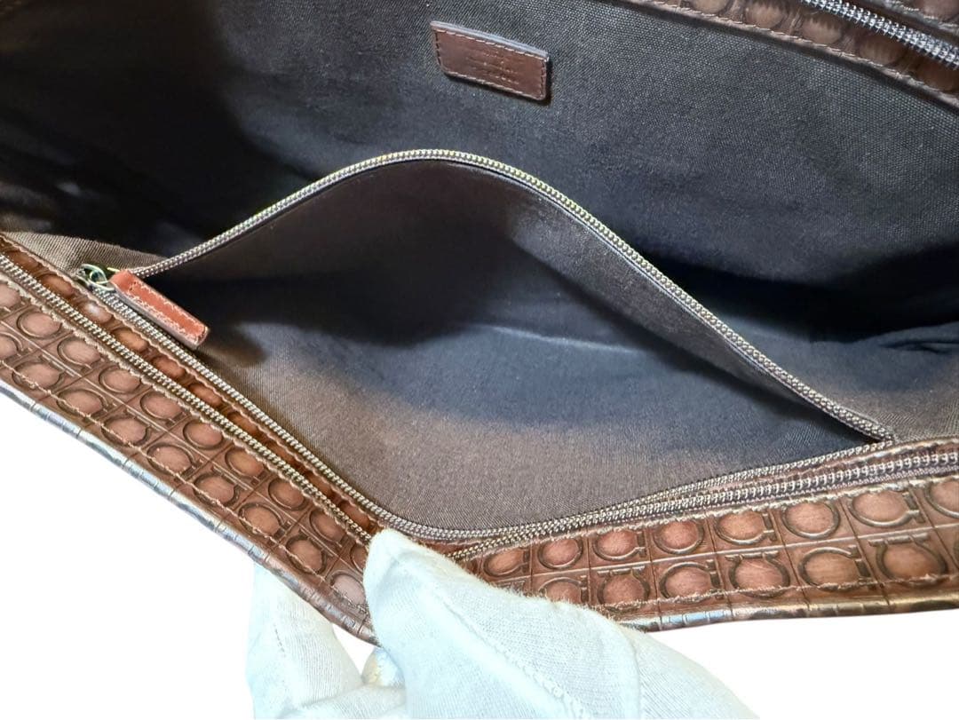 サルヴァトーレ フェラガモ ガンチーニ トートバッグ ブラウン