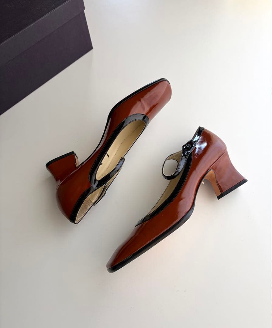 靴 Prada Patent Leather Strap Heels 36 1/2