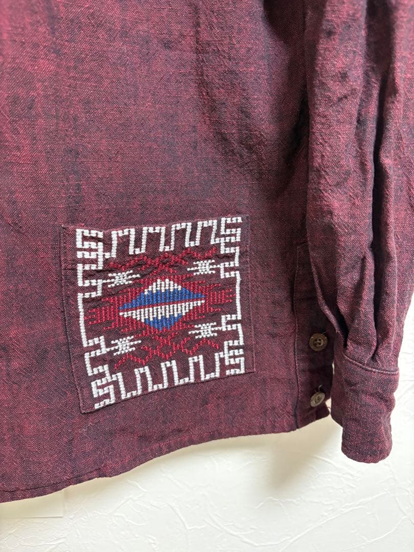 サムライ倶楽部（SAMURAI CLUB）　グアテマラシャツ　バーガンディ