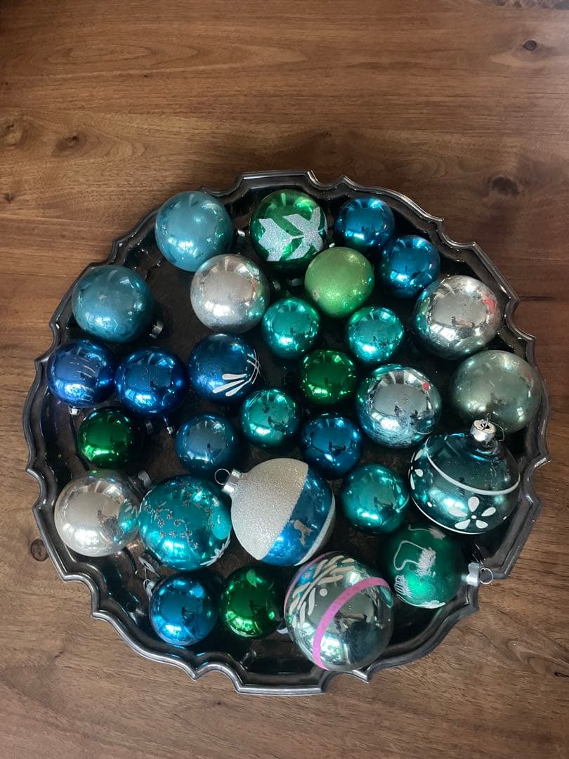 K　ヴィンテージ　クリスマス　ガラス　オーナメント2 セット