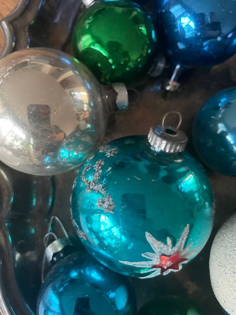 K　ヴィンテージ　クリスマス　ガラス　オーナメント2 セット