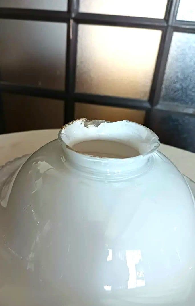 大正ガラス　アンティーク　　プリーツランプシェード