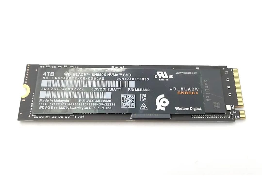 内蔵型SSD WD BLACK SN850X M.2 SSD 4TB NVMe PCIe