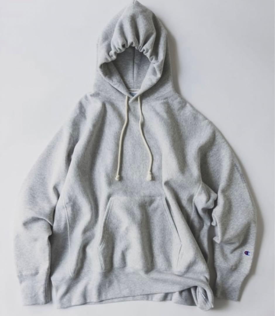 minnano × Champion ×beams フーディ　グレー