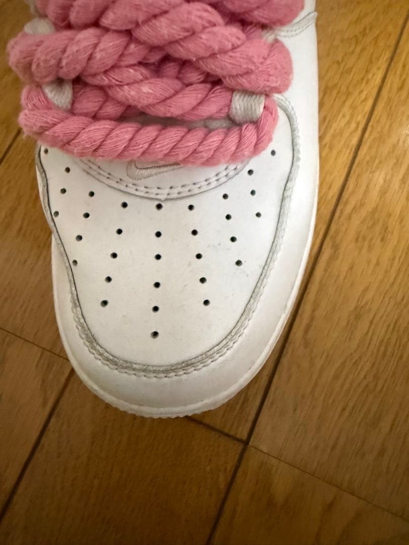 Supreme×Nike Air Force 1 ホワイト ピンクロープ