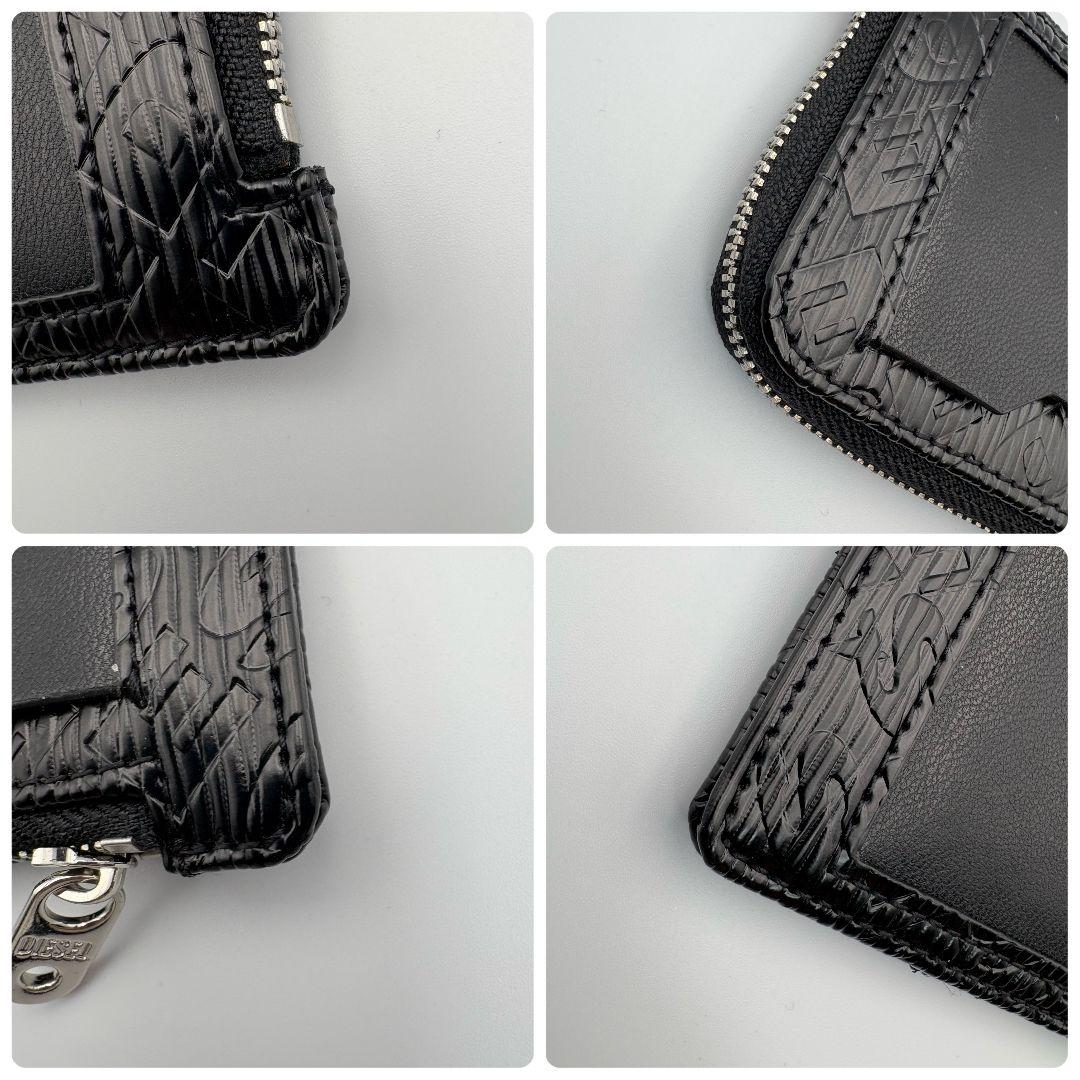 ✨️未使用級✨️　現行　ディーゼル　ロゴ総柄　型押し　ケース　レザー　黒