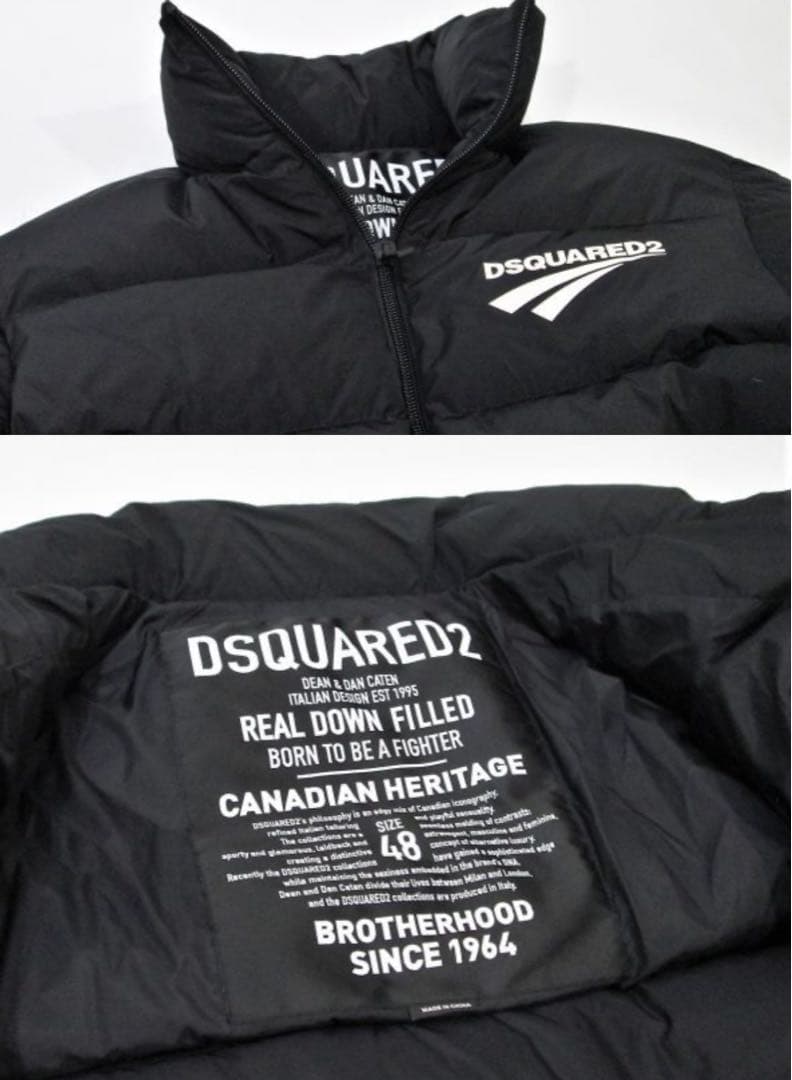 46サイズ　 DSQUARED2 ロゴ　美品　ダウンジャケット　黒　破格