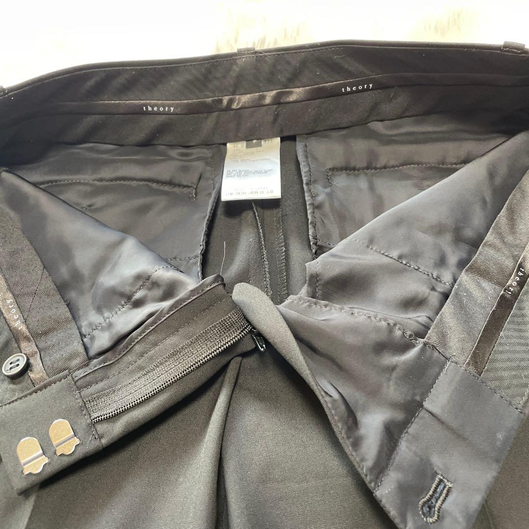 【美品】theory パンツスーツ　黒　シングルボタン　Mサイズ　ウール96%