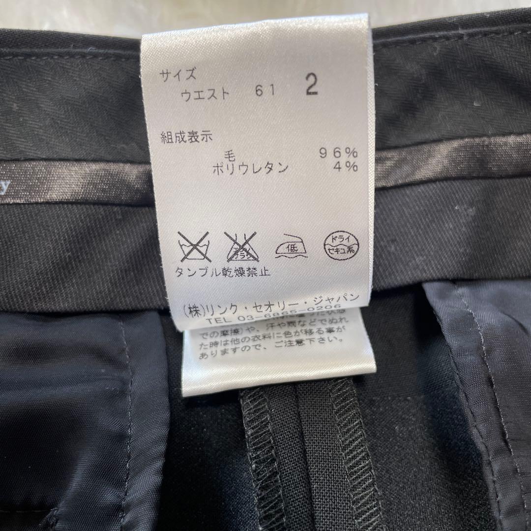 【美品】theory パンツスーツ　黒　シングルボタン　Mサイズ　ウール96%