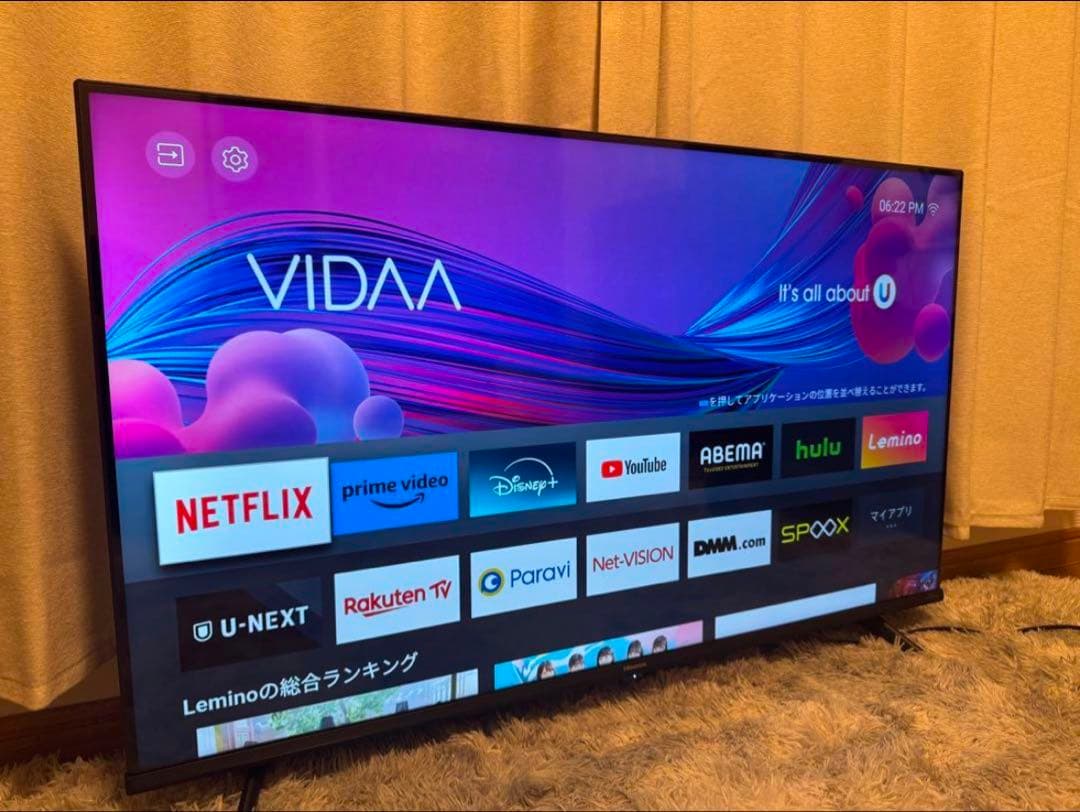 ハイセンス　43インチ　HISENSEテレビ　43E6G 2022年製極美品