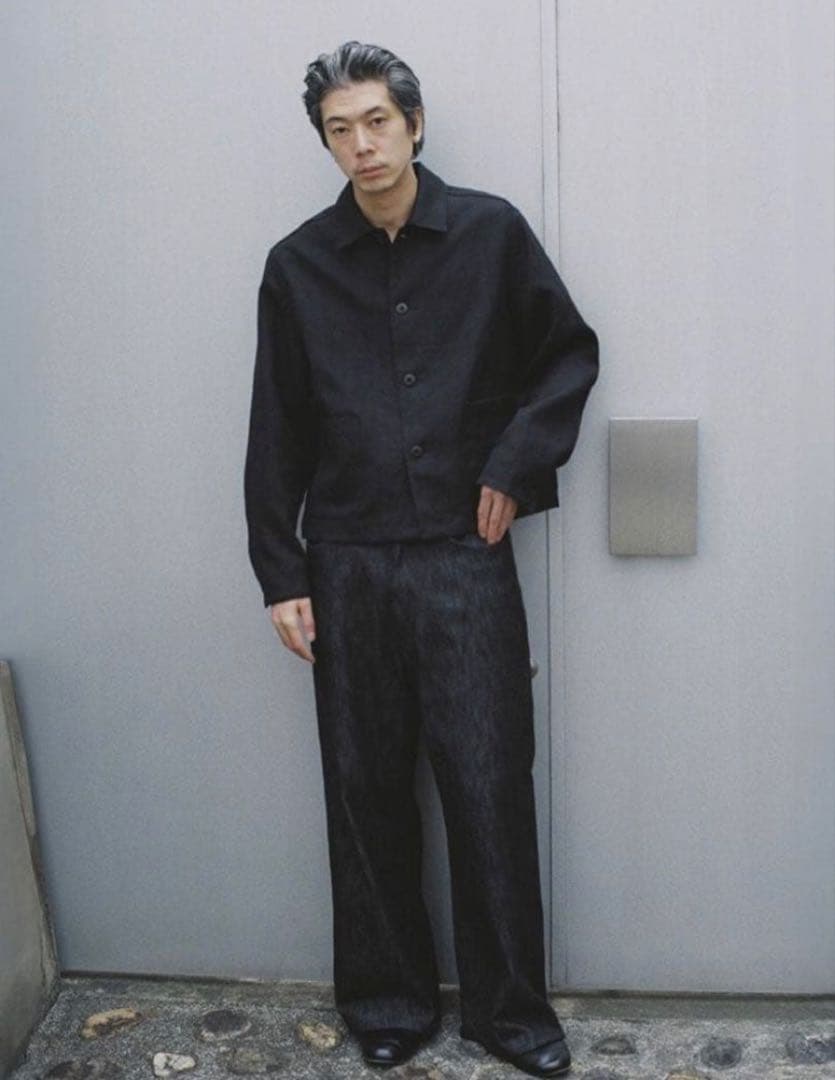 【LIDNM】LINEN CROPPED CHORE JACKET Sサイズ