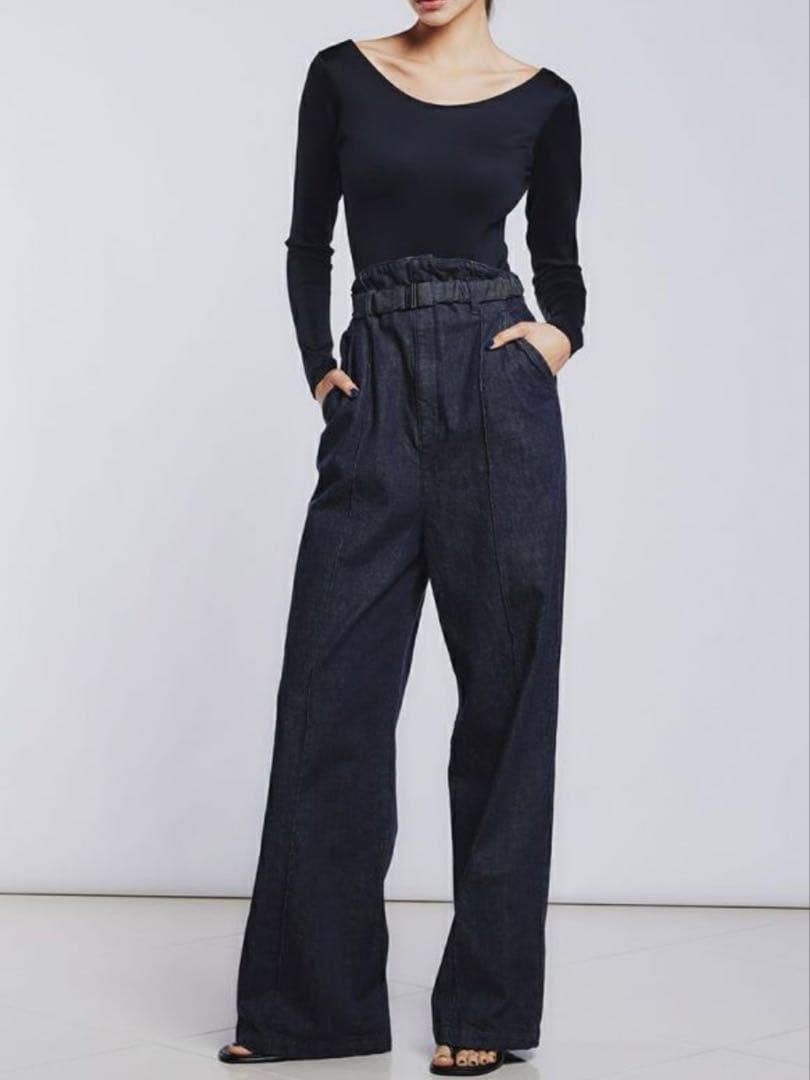 ゆんこ♡ sov. ダブスタ リジットデニムオールインワン