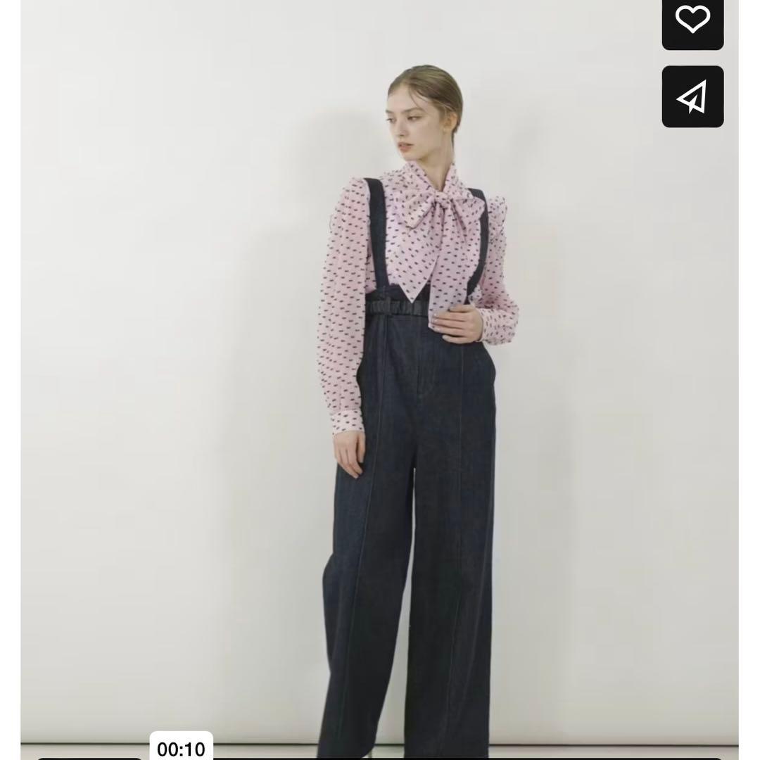 ゆんこ♡ sov. ダブスタ リジットデニムオールインワン