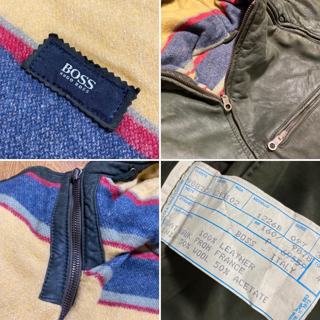 ジャケット・アウター 90s HUGO BOSS DEFORMATION LEATHER PARKA