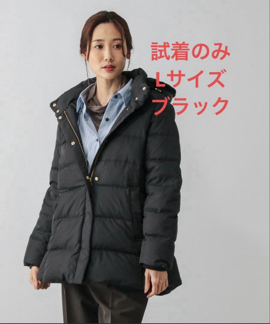 グローバルワーク ウツクシルエット 撥水 ダウン コート L ブラック