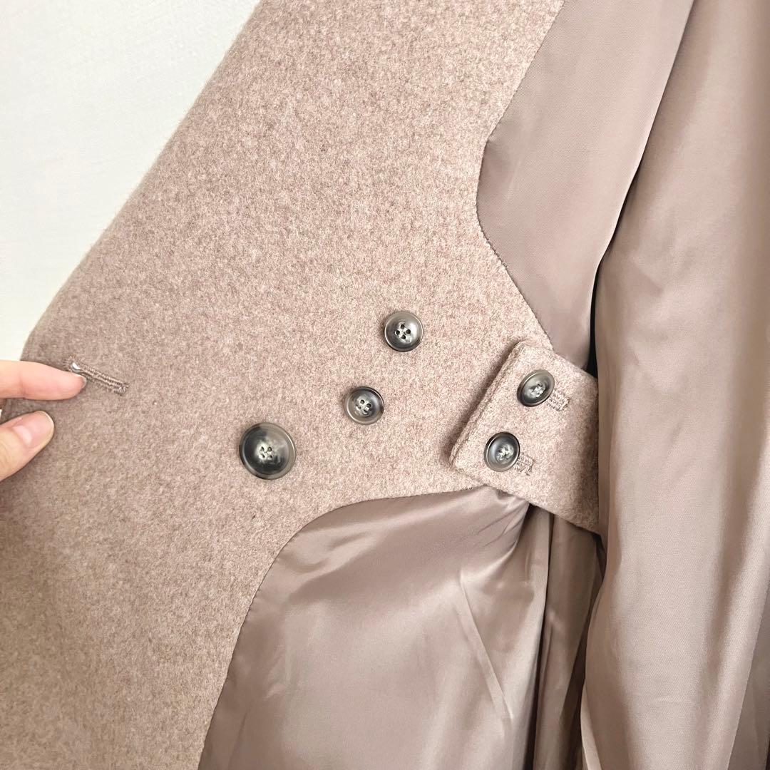 北欧暮らしの道具店　3WAYアレンジ襟のかろやかチェスターコート　ブラウン