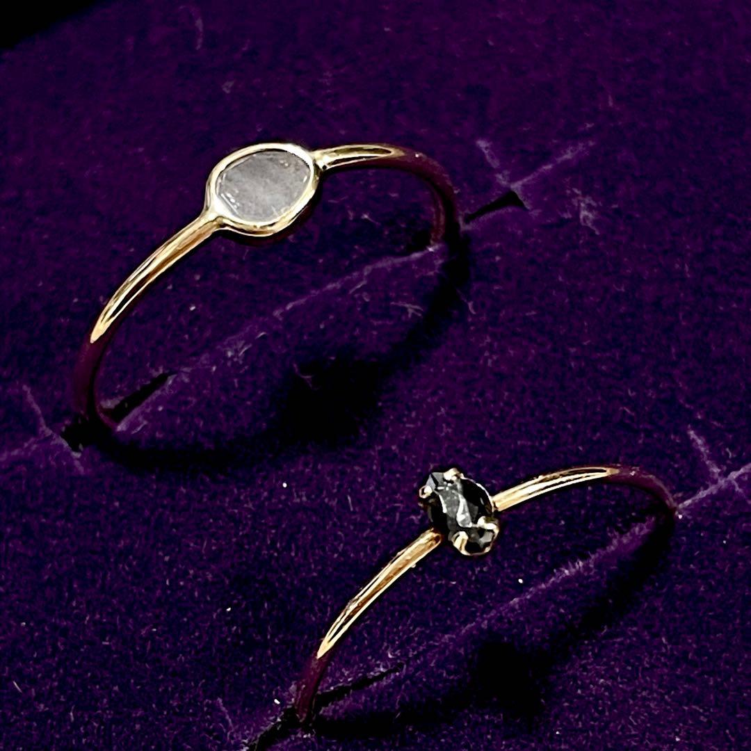 アガットagete スキニーリング K10/ラブラドライト,ジルコニア/指輪9号