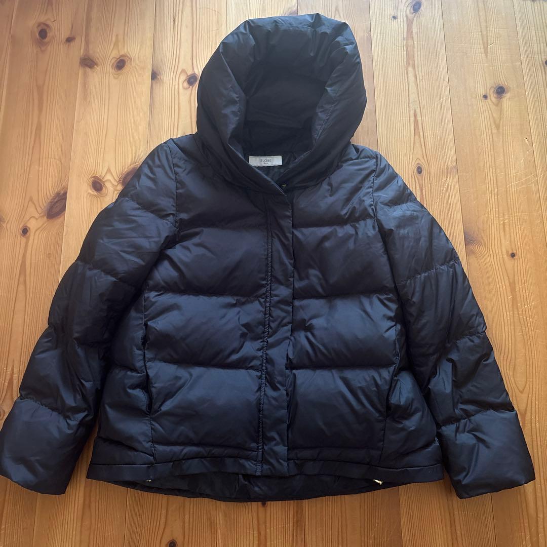 SLOBE IENAフード付きダウンジャケット　黒