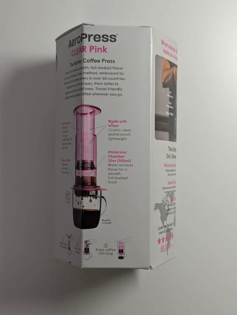 AeroPress エアロプレス　ピンク　ステンレスフィルター付き