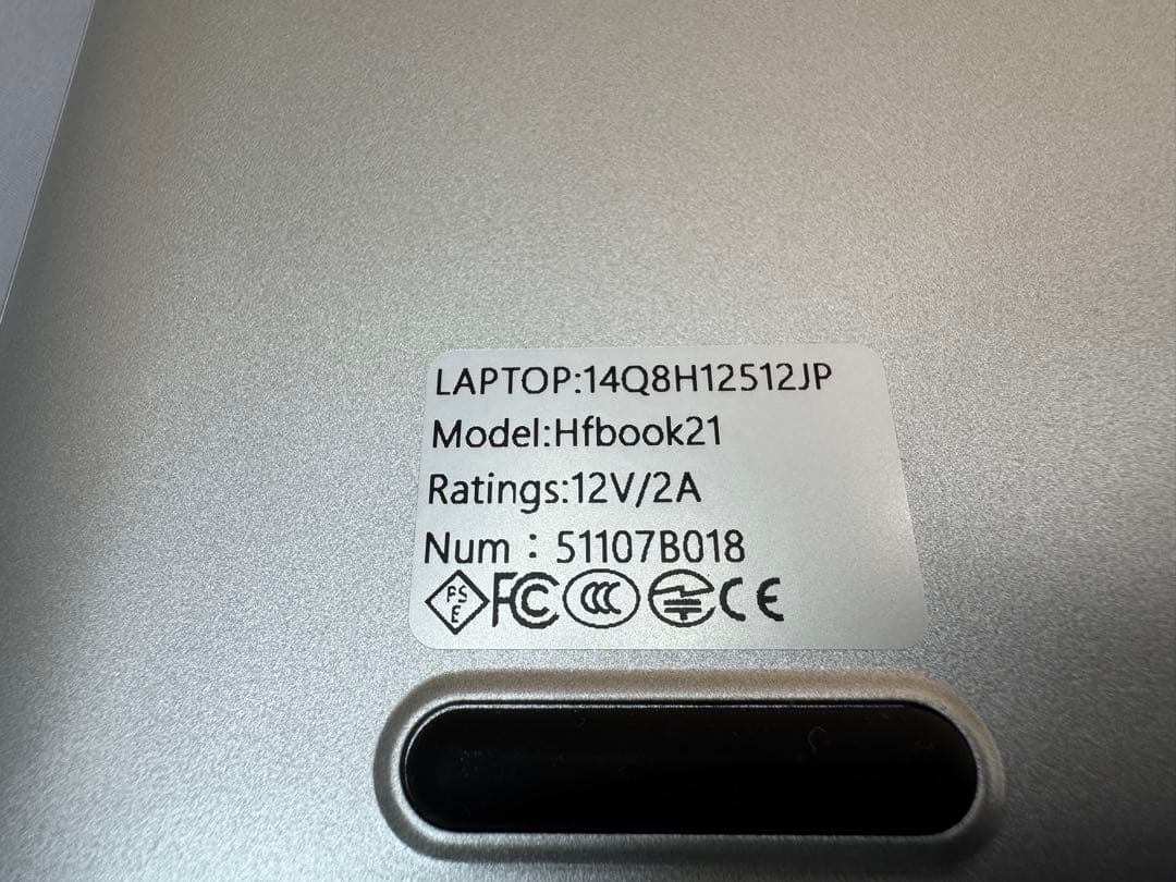 ノートパソコン VETESA Hfbook21 SSD 512GB