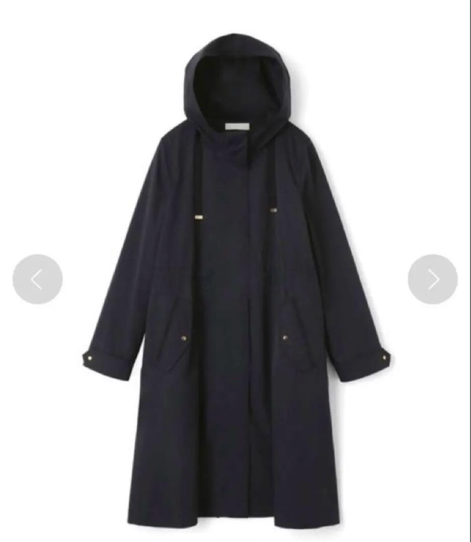 アナイANAYI ブライトツイルライナー付モッズコート　紺ネイビー