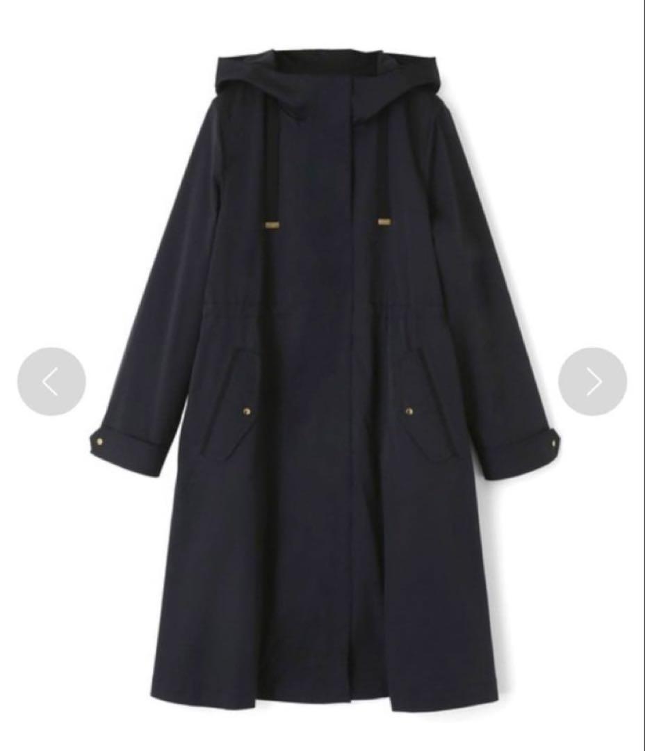 アナイANAYI ブライトツイルライナー付モッズコート　紺ネイビー