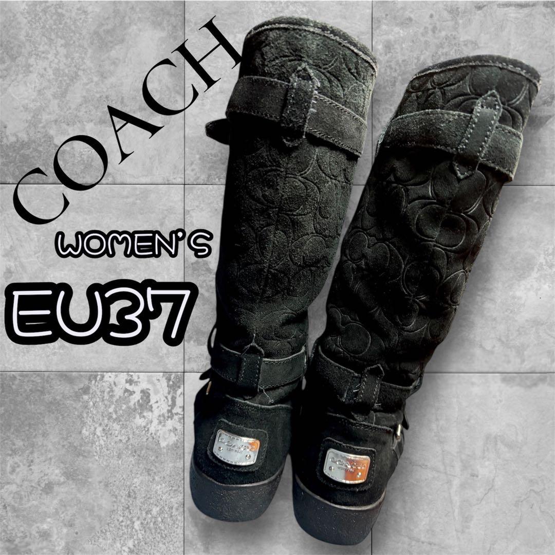 COACH シグネチャー スエード ロングブーツ ワークブーツ ムートンブーツ