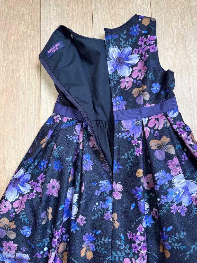 ANNA SUI mini 花柄ノースリーブワンピース