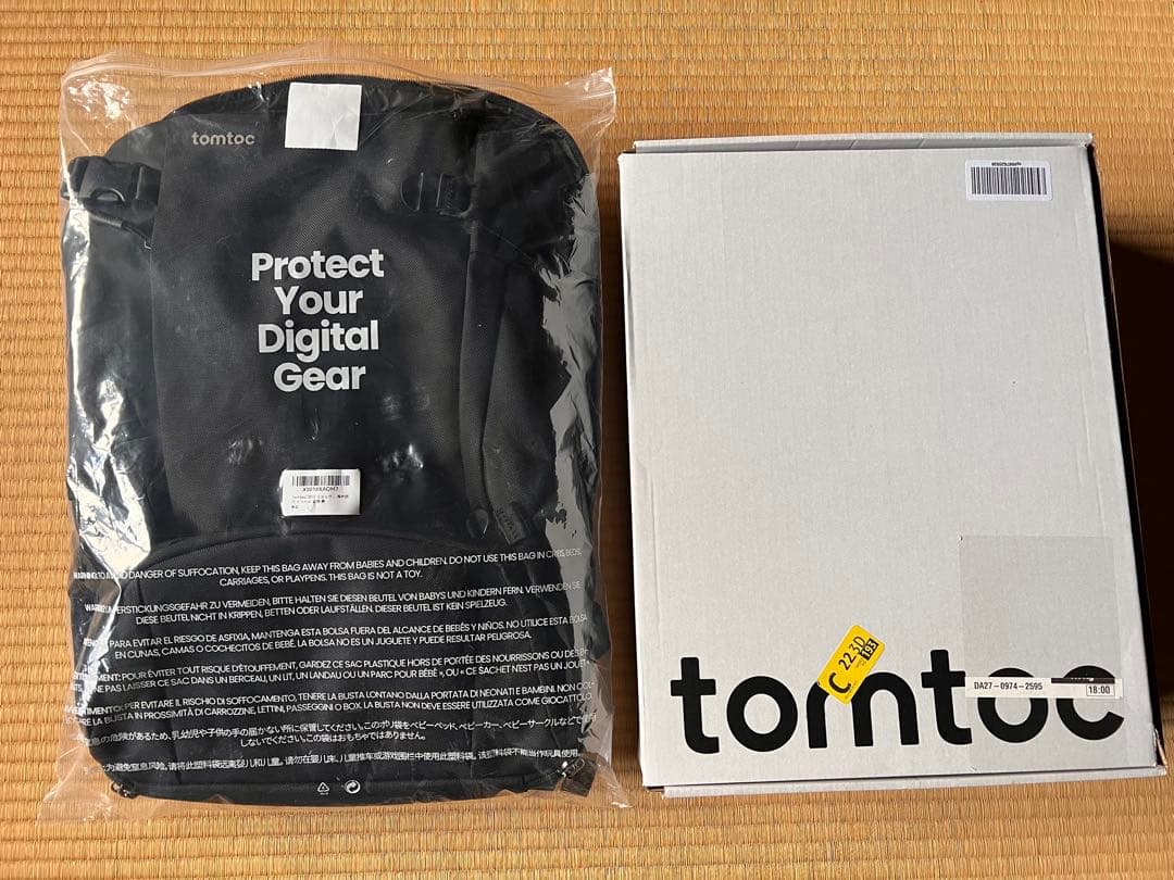 tomtoc ／旅行 リュック 大容量 40L 機内持ち込み