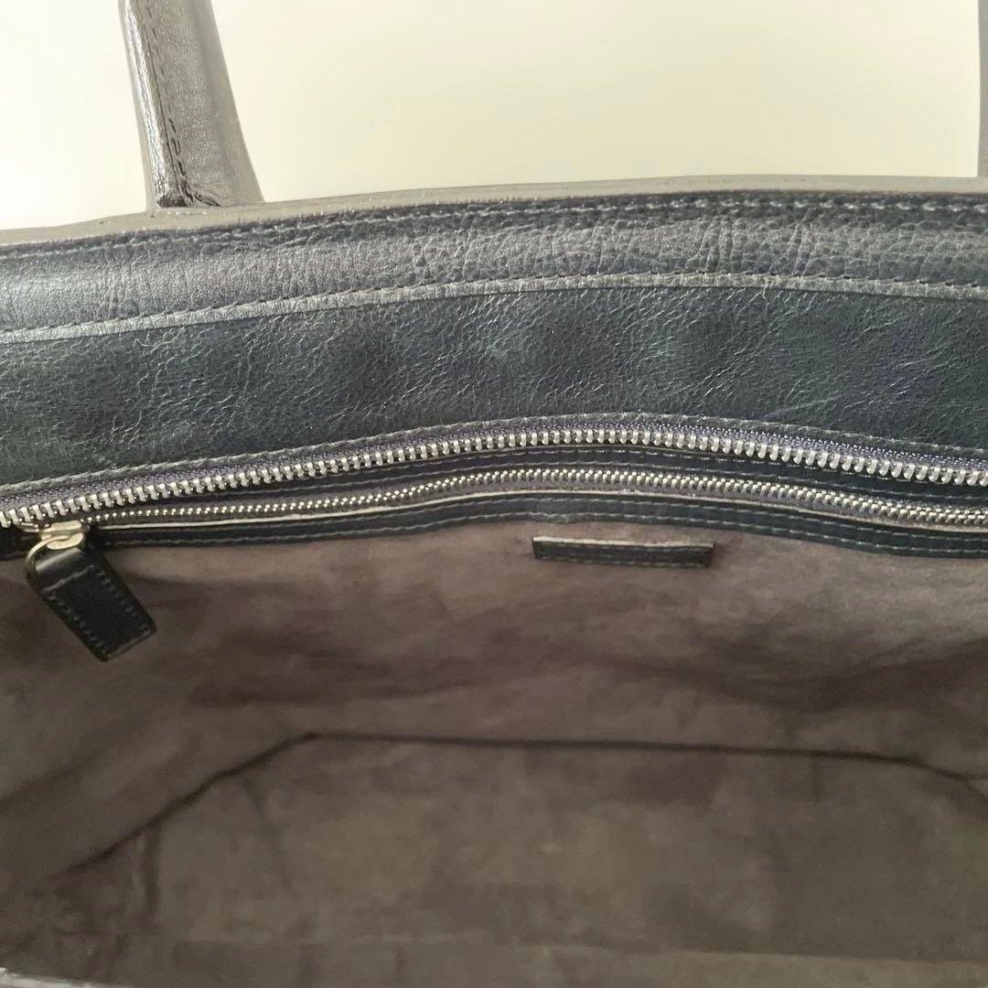 極美品ココマイスター マットーネ ガブリエル レザー トートバッグダークネイビー