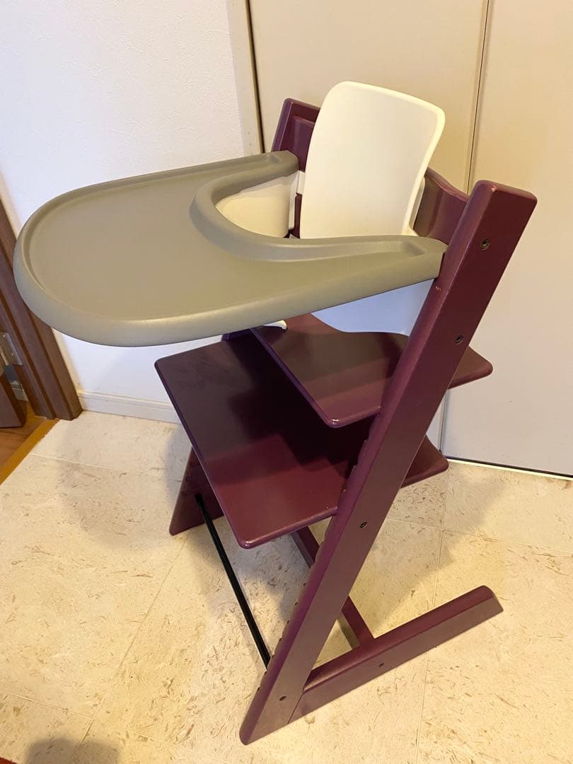 【美品】STOKKE トリップトラップ　パープル　+テーブル(白)