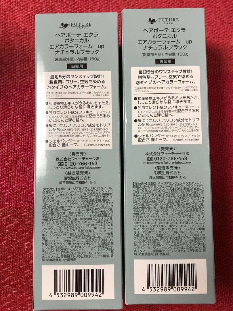 ヘアボーテ　エクラ　ボタニカル エアカラーフォーム　ナチュラルブラック2本セット