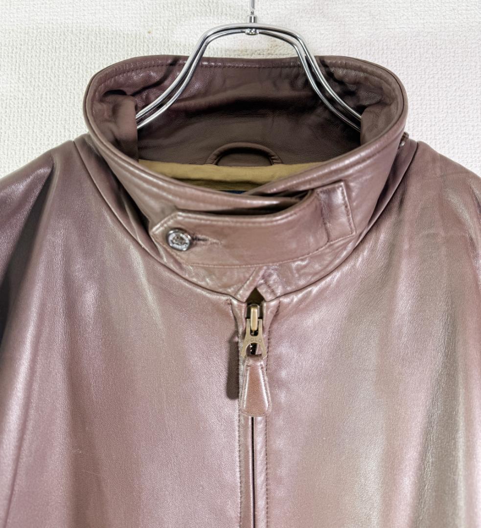 専用 US古着 POLO ラルフローレン 本革 ラムレザー ジャケット ブラウン