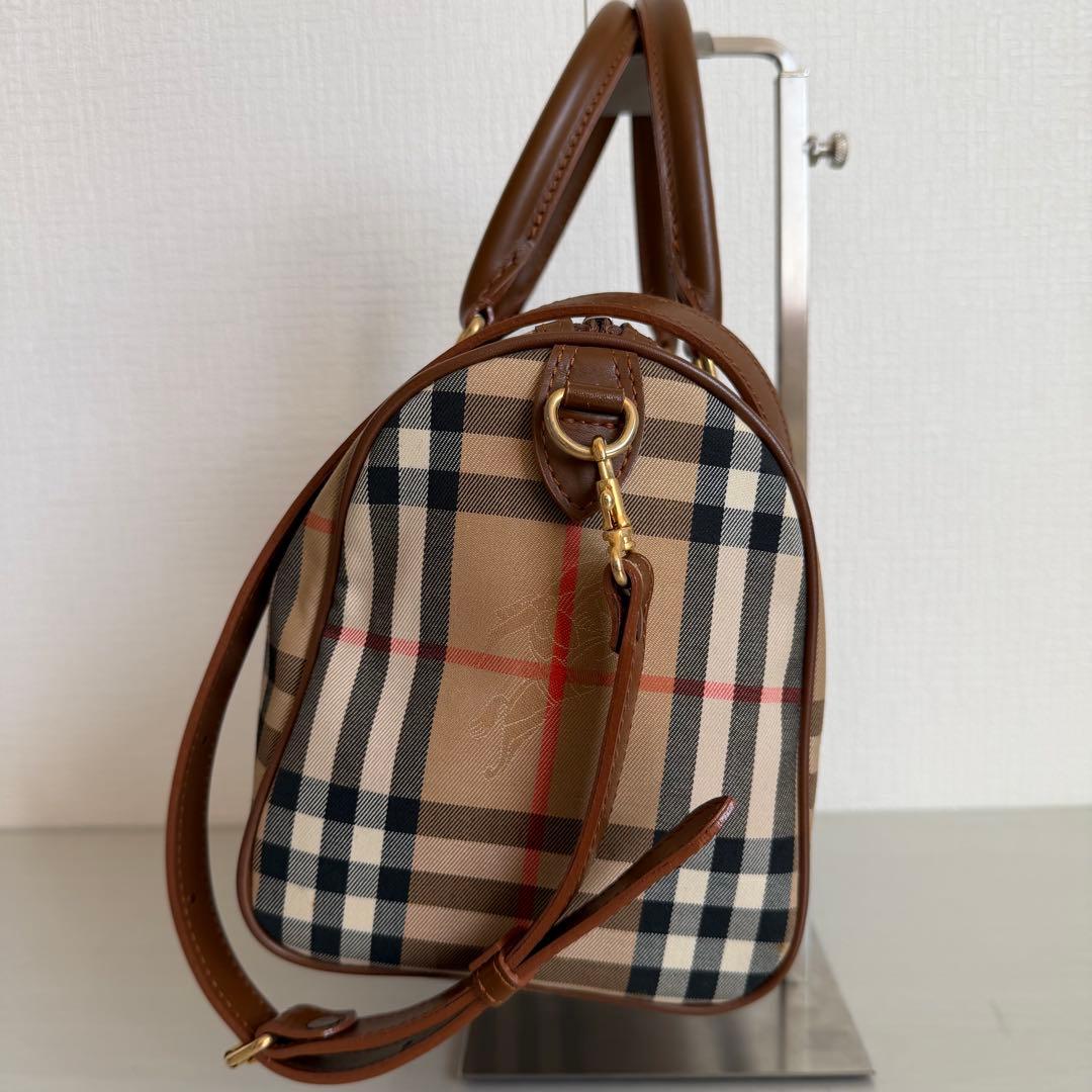 バーバリーズ　ミニボストンバッグ　2way ノバチェック　シャドーホース