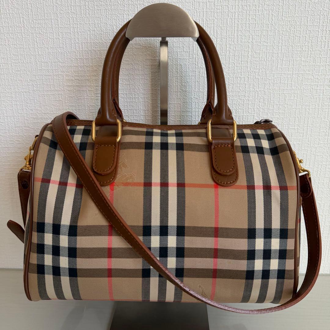 バーバリーズ　ミニボストンバッグ　2way ノバチェック　シャドーホース