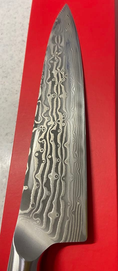 「ひろゆき」ヘンケルス　ダマスカス包丁、カンレン.キリ、刃渡り20㎝