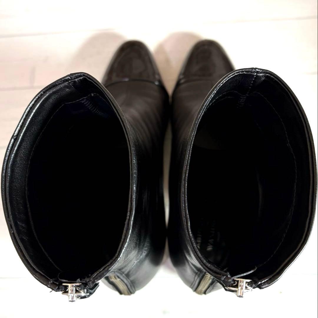 美品■FABIO RUSCONI■ショートブーツ✨バックジップ キャップトゥ